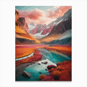 Mountain Landscape Painting Canvas Print