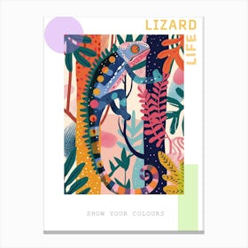 Modern Abstract Colourful Chameleon Poster Canvas Print