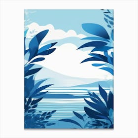 ocean blue leafs print 4 Canvas Print