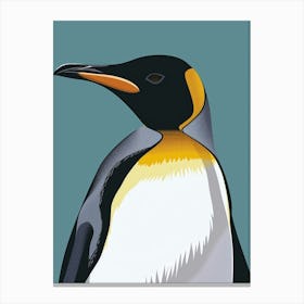 King Penguin Floreana Island Minimalist Illustration 3 Canvas Print