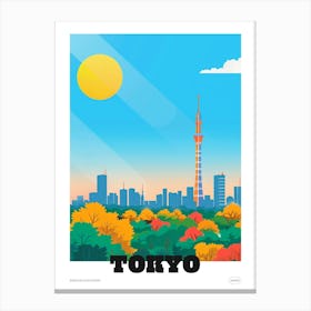 Tokyo Japan 5 Colourful Travel Poster Canvas Print