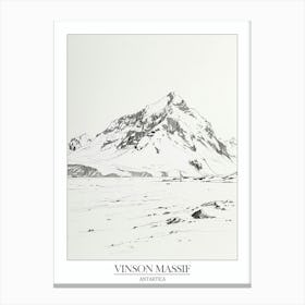 Vinson Massif Antarctica Line Drawing 1 Poster Canvas Print