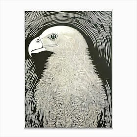 Vulture Linocut Bird Canvas Print