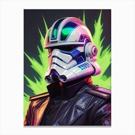 Captain Rex Star Wars Neon Iridescent Painting (15) Canvas Print