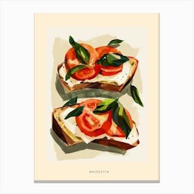 Bruscetta Art Deco Poster Canvas Print