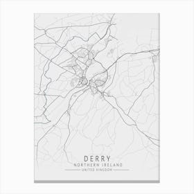 Derry Northern Ireland Map Canvas Print