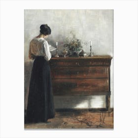 Portrait Woman Reading Carl Holsoe Canvas Print