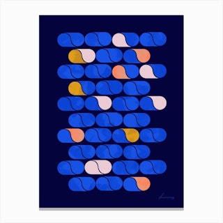 Blue Modern Pattern Canvas Print