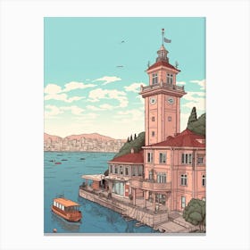 Istanbul Turkey Travel Illustration 4 Canvas Print