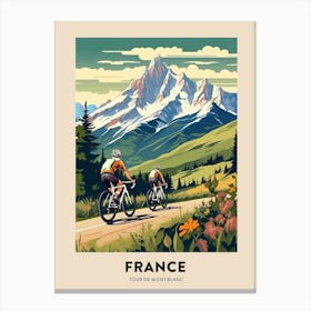 Tour De Mont Blanc France 12 Vintage Cycling Travel Poster Canvas Print