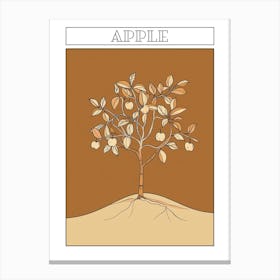 Apple Tree Minimalistic Drawing 4 Poster Canvas Print
