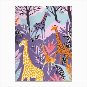 Cute Storybook Style Giraffe Illustration 2 Canvas Print