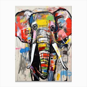 Neon Jungle: Elephant Canvas Print