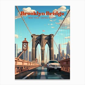 Brooklyn Bridge New York Urban Travel Art Canvas Print
