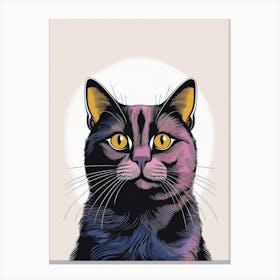 Black Cat Portrait Canvas Print