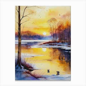 Winter Sunset 8 Canvas Print
