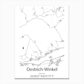 Oestrich Winkel,Germany Minimalist Map Canvas Print