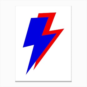 Blue and Red Double Lightning Bolt Canvas Print