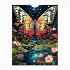 Butterfly In The Night Canvas Print