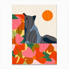 Sunny Garden Cat Canvas Print