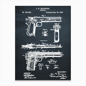 1897 J. M. Browning Pistol Canvas Print