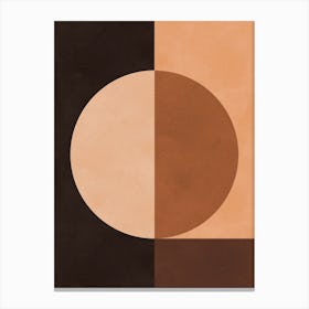 Brown geometric art 3 Canvas Print