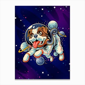 Dog Astronaut, space dog — space poster, synthwave space, neon space, aesthetic poster Canvas Print