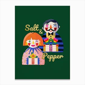 Salt And Pepper Green Canvas Print