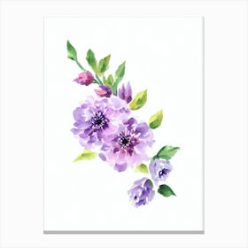 Lilac Watercolour Flower Canvas Print