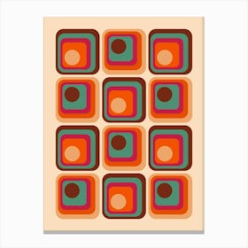 Retro Mid Mod Geometric Abstract Canvas Print