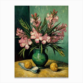 Pink Flowers In A Vase Canvas Print