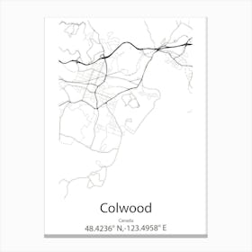 Colwood,Canada Minimalist Map Canvas Print