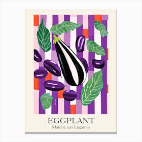 Marche Aux Legumes Eggplant Summer Illustration 4 Canvas Print