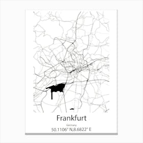 Frankfurt (Oder),Germany Minimalist Map Canvas Print