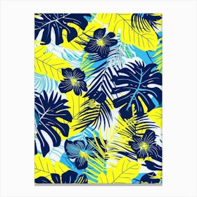 Tropical Leaves Seamless Pattern 29 Canvas Print