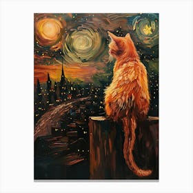 Starry Night Cat 8 Canvas Print