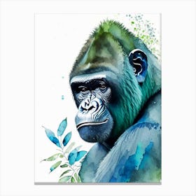 Baby Gorilla Gorillas Mosaic Watercolour 1 Canvas Print