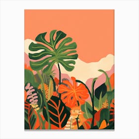 Boho Plant Painting Monstera Deliciosa 1 Canvas Print