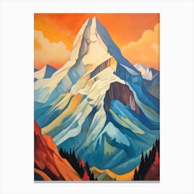 Mount Robson Canada Mountain Painting Canvas Print