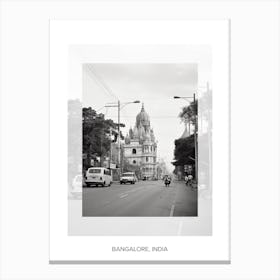 Poster Of Bangalore, India, Black And White Old Photo 2 Canvas Print