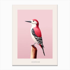 Minimalist Woodpecker 3 Bird Poster Canvas Print