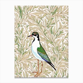 Lapwing William Morris Style Bird Canvas Print