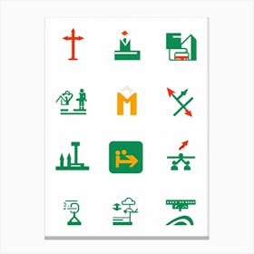 A Modern And Comprehensive Collection Of Pictograms A Mix Of Environmental And Construction Pictogr (3) Canvas Print