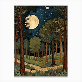 William Morris Moonlight Forest 8 Canvas Print