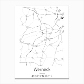 Werneck,Germany Minimalist Map Canvas Print