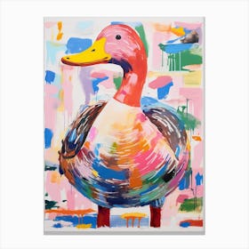 Colourful Bird Painting Goose 1 Canvas Print