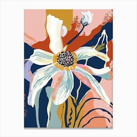 Colourful Flower Illustration Oxeye Daisy 4 Canvas Print