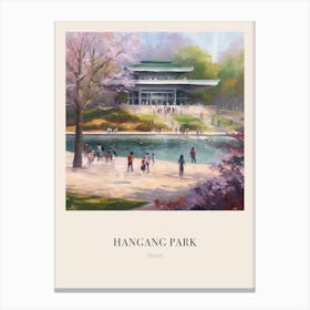 Hangang Park Seoul 4 Vintage Cezanne Inspired Poster Canvas Print