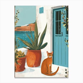 Abyssinian Cat Storybook Illustration 3 Canvas Print