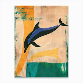 Dolphin 2 Cut Out Collage Canvas Print